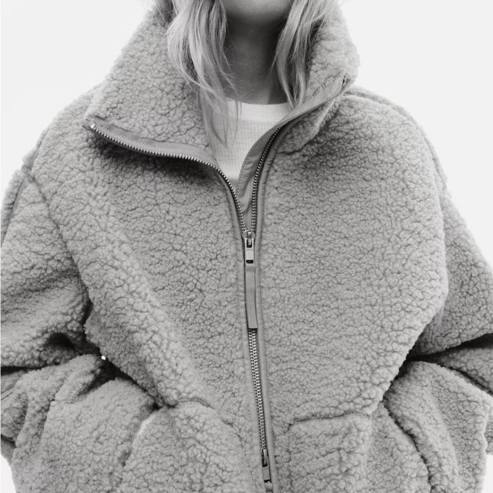 H&M New Light Beige Teddy Jacket L